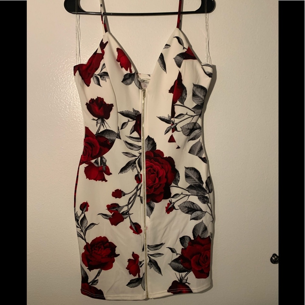 Flowe print zip up dress